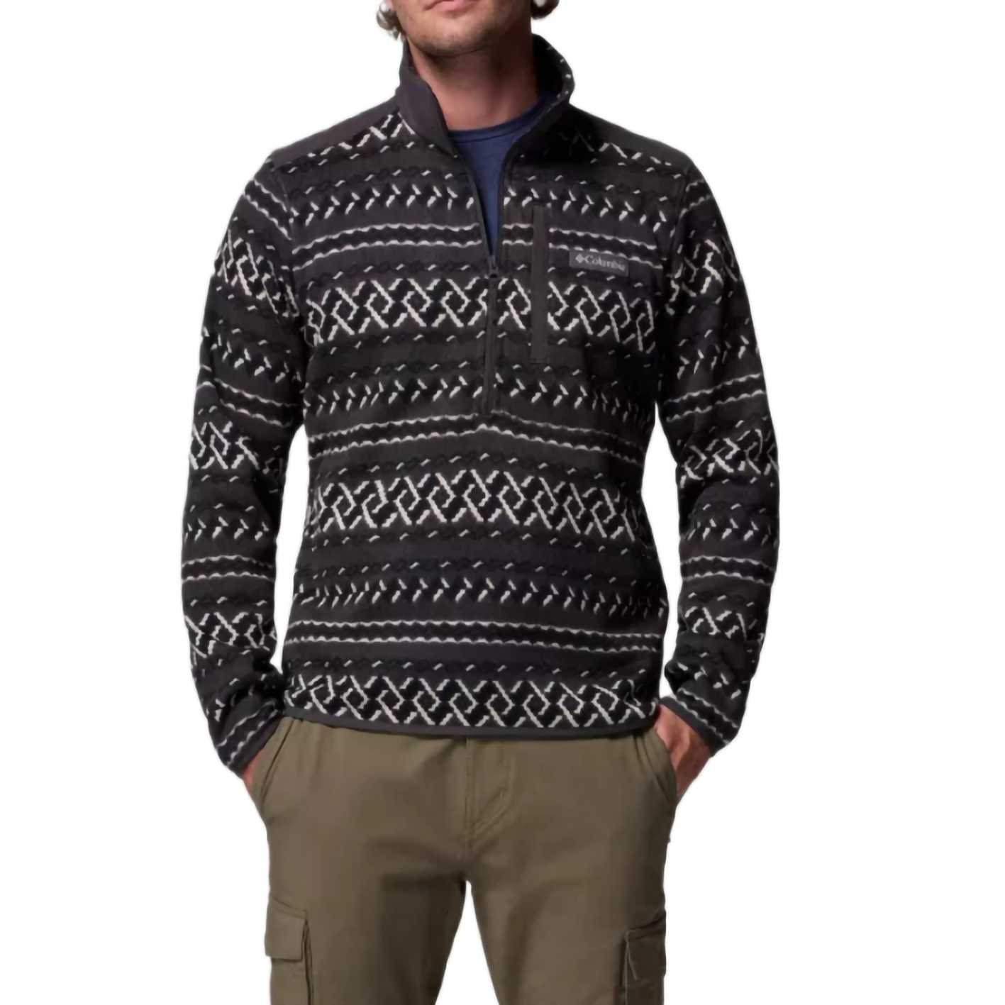 Columbia свитер погода 2 полиэстер нейлон теплый мода тенденция простой и универсальный повседневная стоя свитер мужской серый