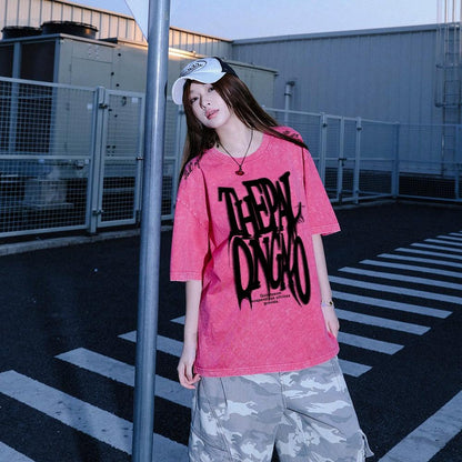 Pal ongaco qisqa yengi yuvilgan va siqilgan retro amerikacha futbolka erkaklar va ayollar uchun dazmollanadigan bokeh harflari bilan