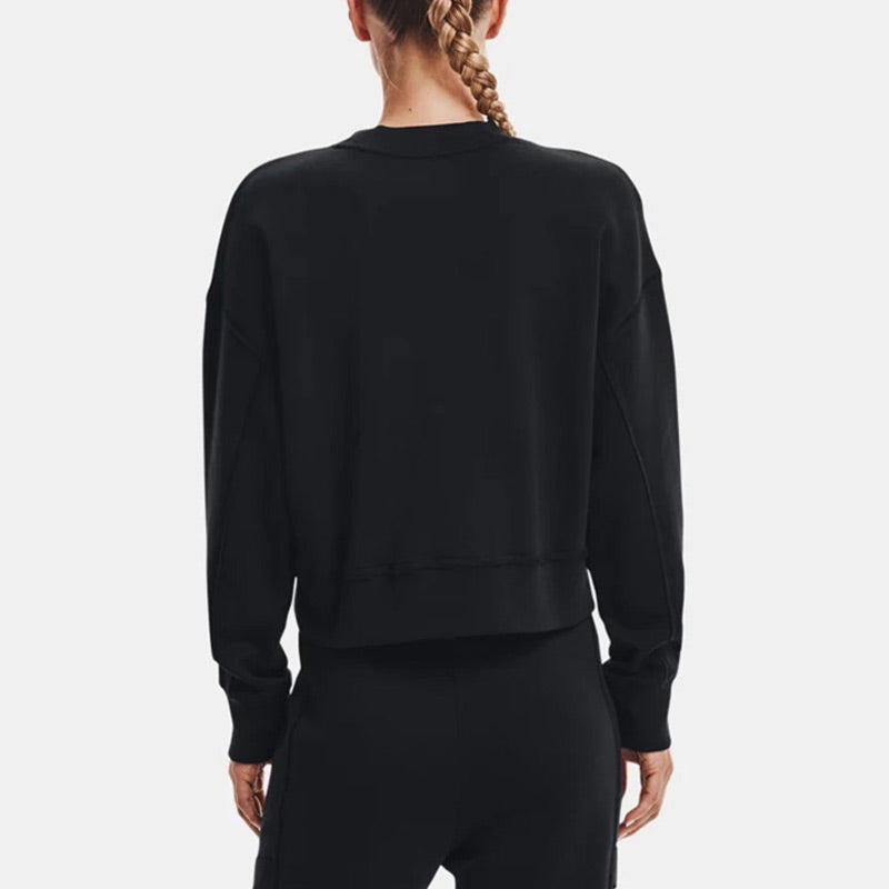 Under armour andromeda prjct rock fleece cre solid athletic casual crew neck sweatshirt women's black