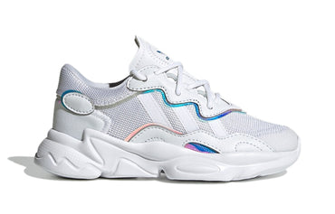 Adidas originals ozweego удобные повседневные дышащие низкие верхние детские повседневные ботинки белый синий средний маленькие дети