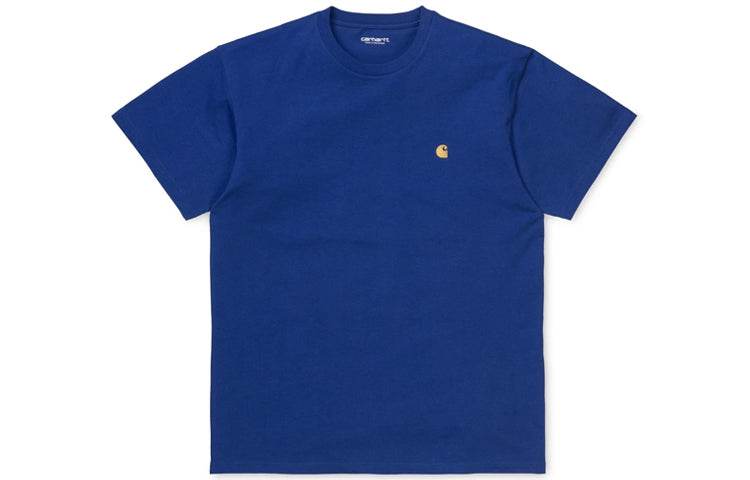 Футболка мужская Carhartt WIP chase embroidered blue - Boxette Shop