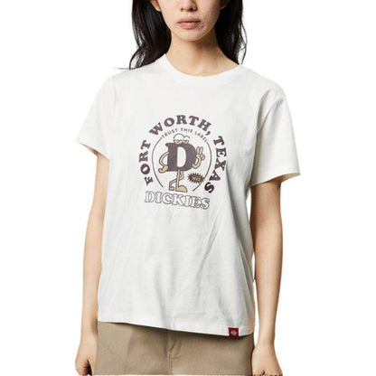 Футболка женская Dickies Letter Print Cartoon Pattern Round Neck - Boxette Shop