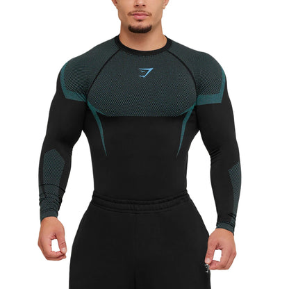 Gymshark Onyx 5.0 erkaklar sporti uchun uzun yengli futbolka