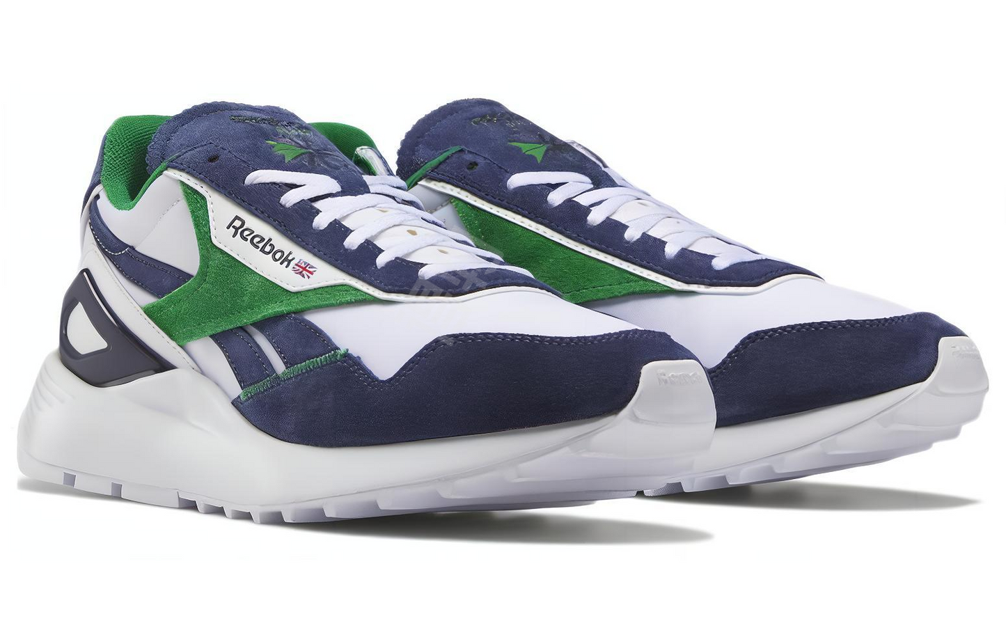 Reebok Classic Legacy Erkaklar va Ayollar uchun sirpanmaydigan, aşınmaya bardoshli, past kesimli yugurish poyabzali Moviy Oq yashil