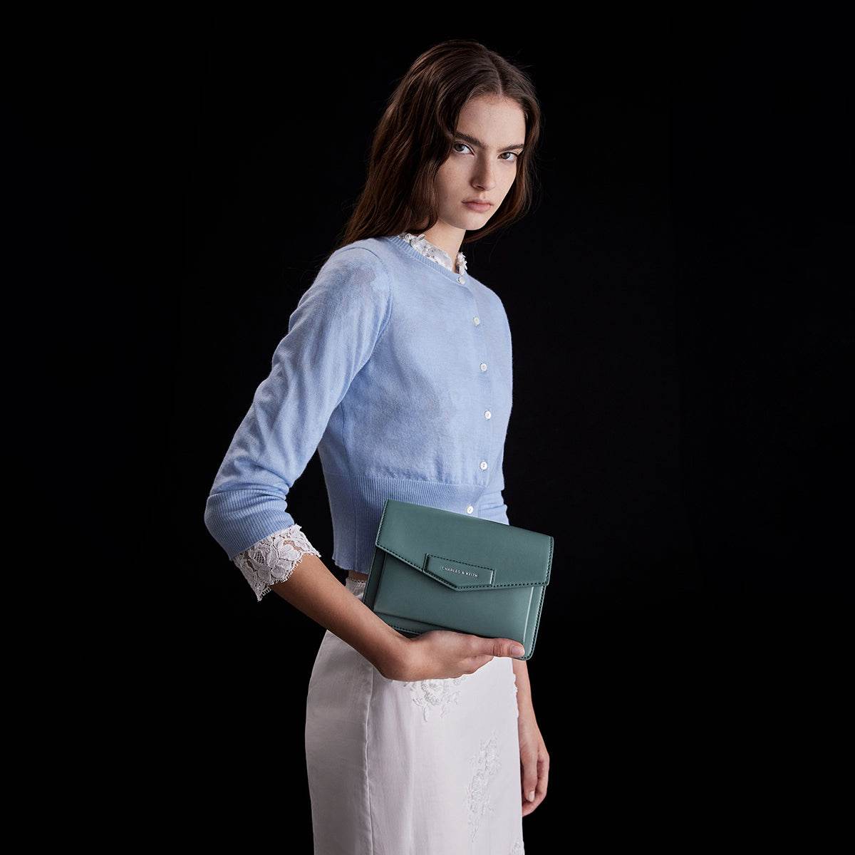 Сумка женская Charles&Keith Simple Wide Strap Square Envelope - Boxette Shop