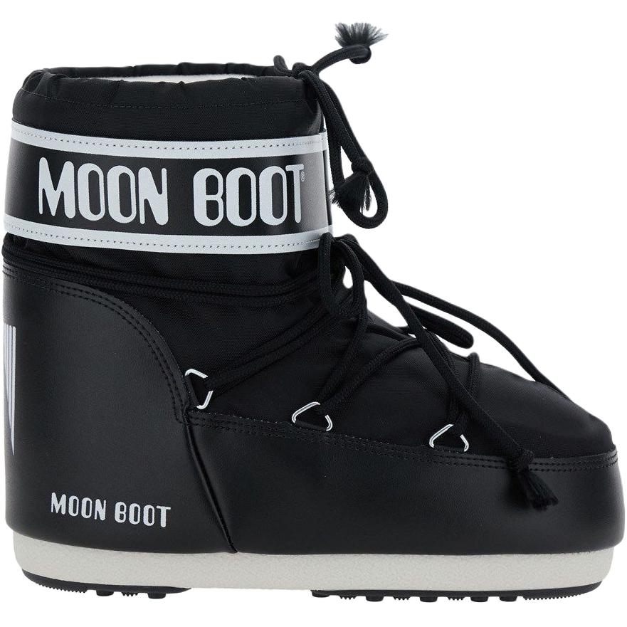 Moon boot icon round toe lace up high top children's snow boots black children's