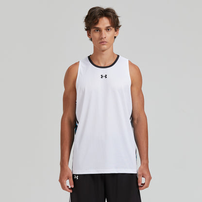 Under armour ss24 повседневная повседневная бег фитнес тренировки спорт быстро сухой дышащий без рукавов танк топ мужской и женский белый