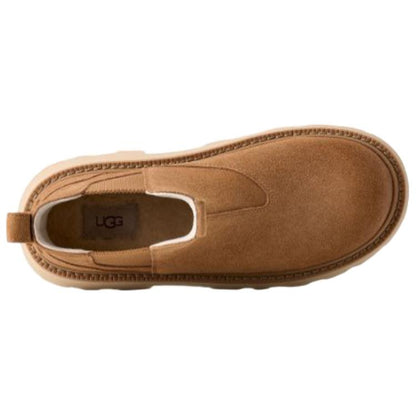 Ugg hybrid cow anatomic leather fashion trend short chelsea boots men's chestnut