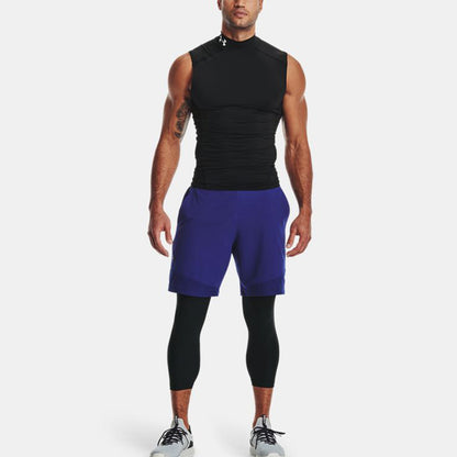 Under armour heatgear training skinny дышащий mid rise 7 брюки фитнес внутренние спортивные брюки мужские черный