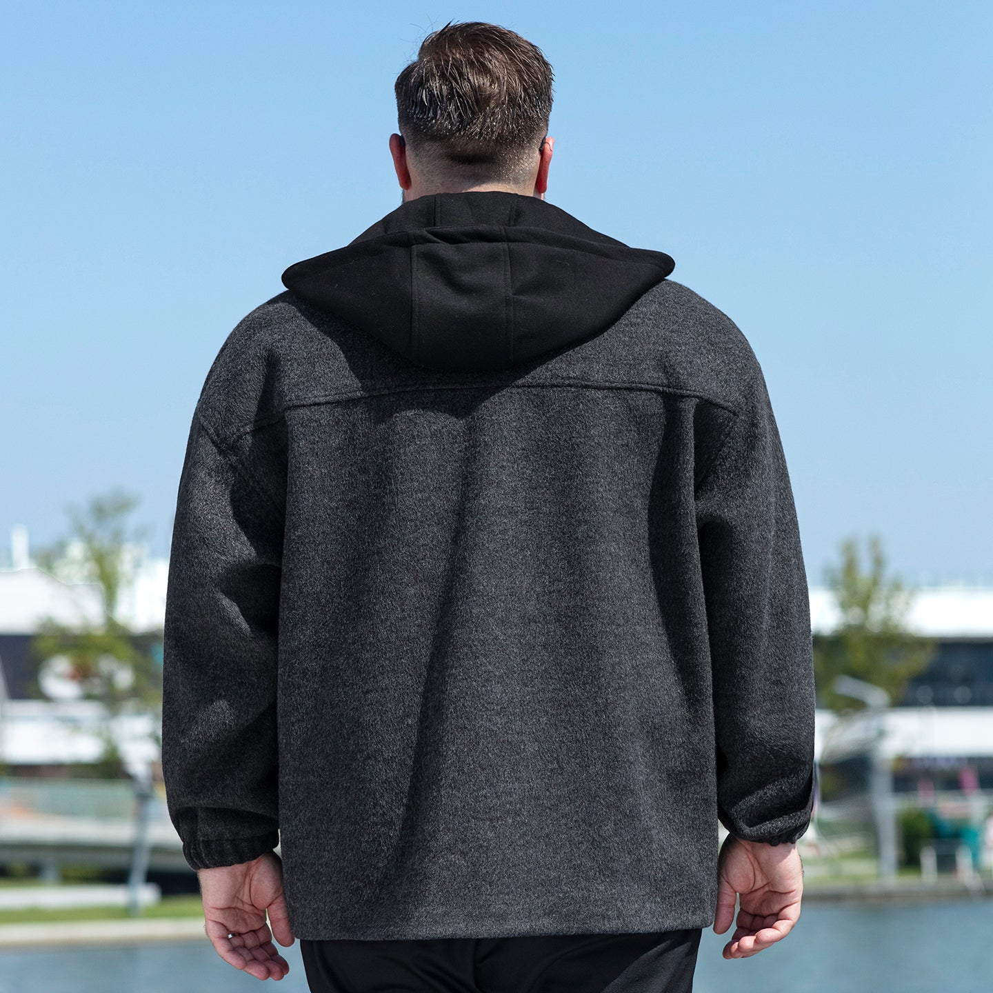 Baisheng tulki bitta ko'krakli katta yards erkaklar qishki semiz bo'sh yelkali kundalik ko'ylagi tvid palto erkaklar modellari