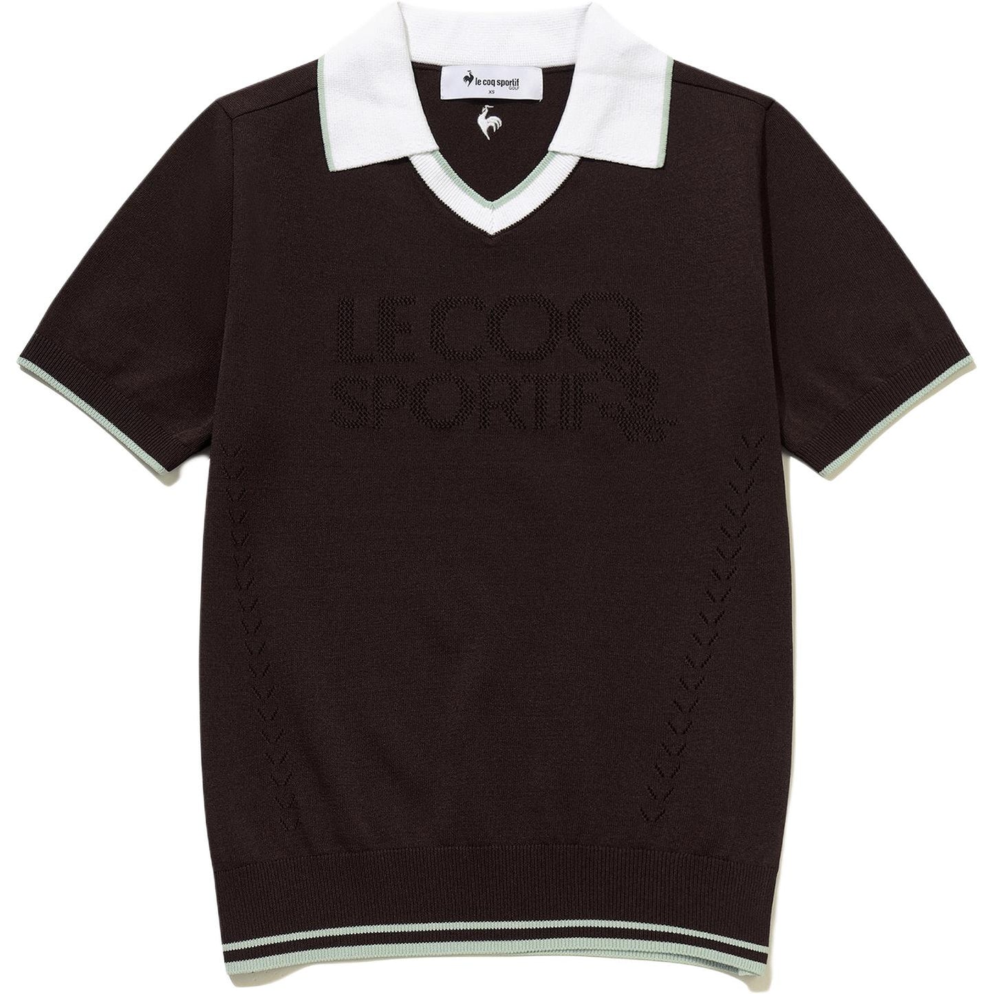 Le coq le coq sportif chiziqli logotipi qisqa yengli trikotaj ayollar