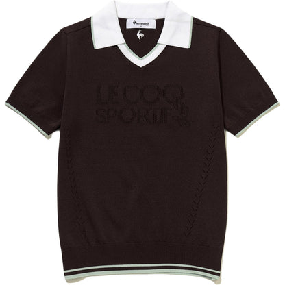 Le coq le coq sportif chiziqli logotipi qisqa yengli trikotaj ayollar