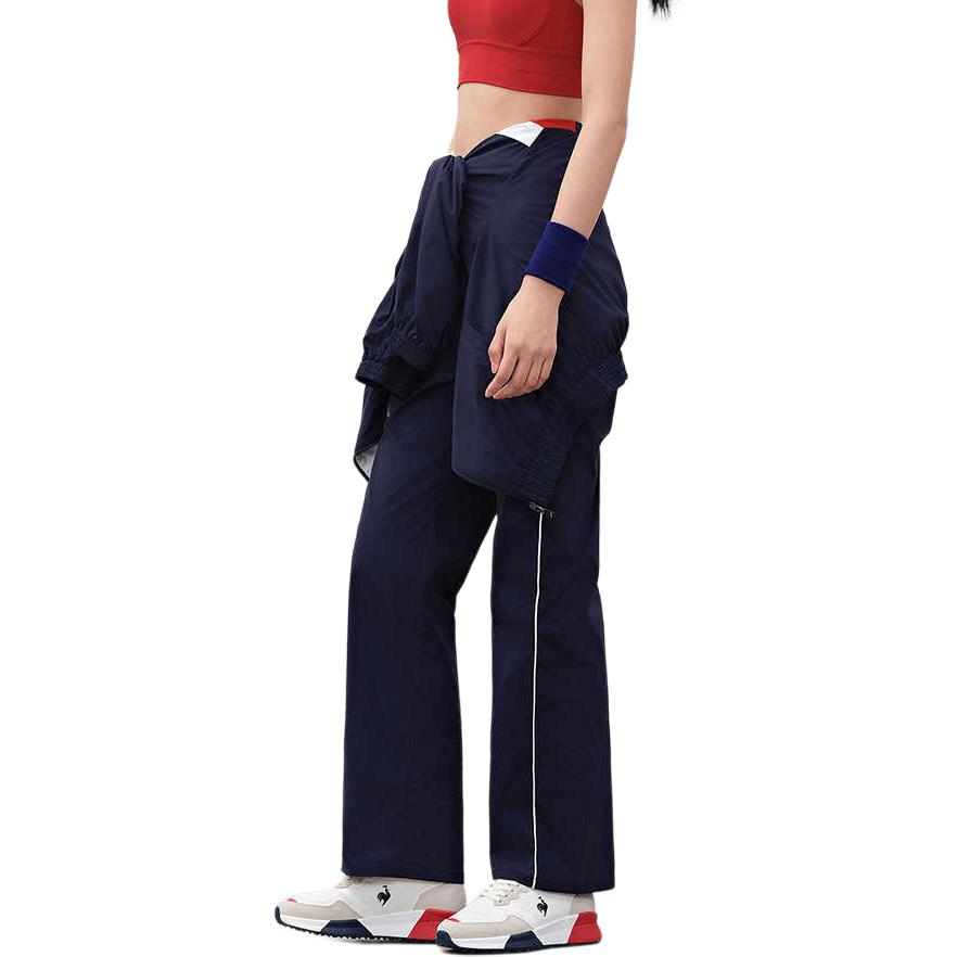 Le coq sportif tekis rangli oddiy brend logotipi bosma elastik yupqa tekis trikotaj kozok ayollar to'q ko'k