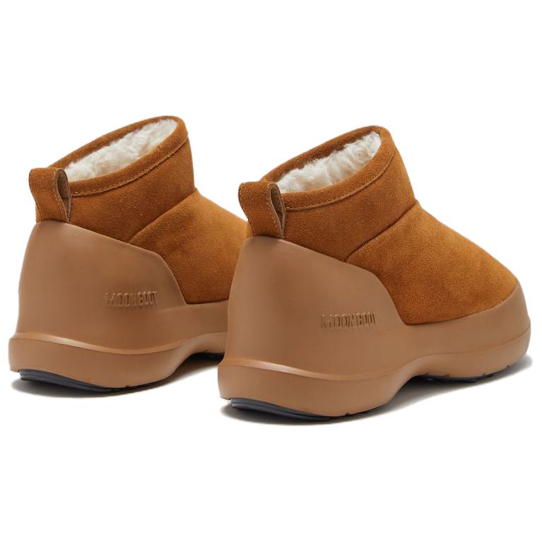 Moon boot luna suede thick sole overlay ankle snow boots women's brown