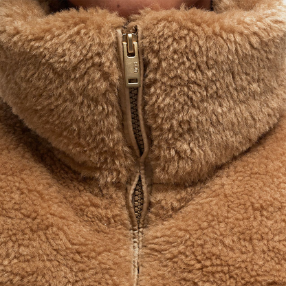 Ugg fw24 однотонный хлопковый жакет на молнии с длинным рукавом женский верблюжий