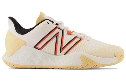 New Balance Fresh Foam X Lav V2 ishqalanishga chidamli past porozlikli erkaklar tennis poyabzali, oq, sariq
