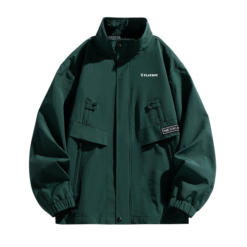 Playboy erkaklar kurtkalari bahor va kuzda o'rnatilgan yoqa tasodifiy shamolga chidamli kurtka erkaklar modellari