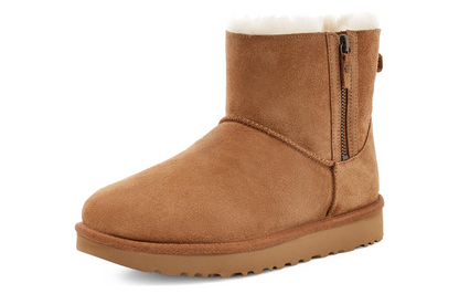 Ugg classic mini флип мех теплый противоскользящий мода теплый короткий теленок снег сапоги женские каштан