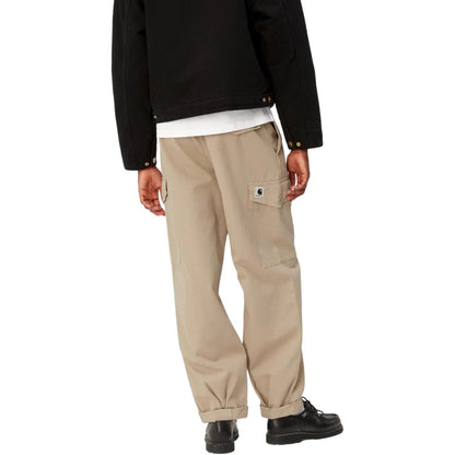 Carhartt wip fw24 Collins shim ko'krak nishoni naqshli plili fermuarli erkin ish shimlari ayollar uchun xaki