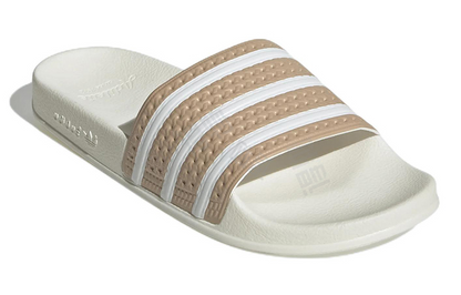 Adidas originals adilette slides casual athletic slippers white brown