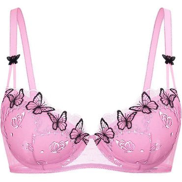 Victoria's secret vivienne pink собранная половина чашки бабочка декоративный пеплум бюстгальтер женские модели - Boxette Shop