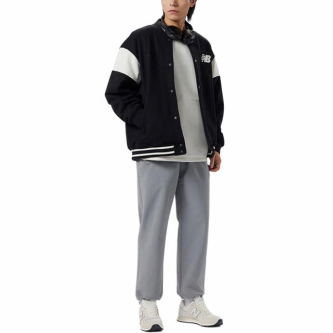 New Balans rang blokirovka qiluvchi atletik tasodifiy bir ko'krakli erkaklar uchun qora beysbol formasi