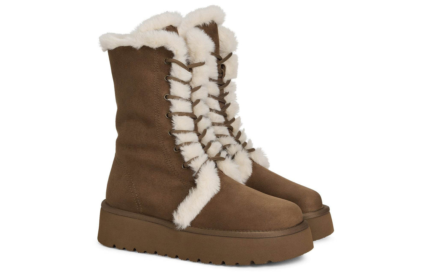 Ботинки женские Charles&Keith Winter Plush Lace-Up - Boxette Shop