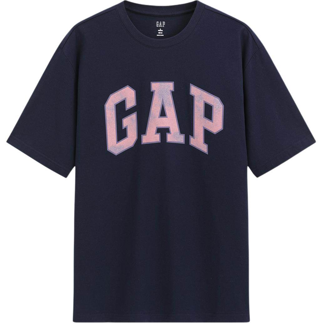 Gap офсетная печать большой логотип хлопок свободные футболки с коротким рукавом мужчины и женщины с тем же пунктом - Boxette Shop