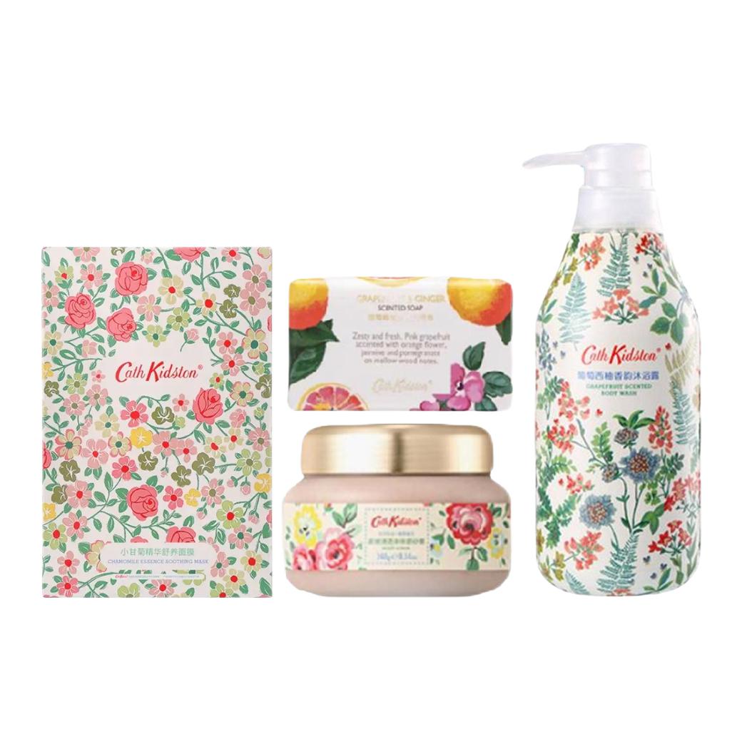 Cath kidston набор гелей-скрабов для душа "грейпфрут" успокаивающий и ароматный набор из 4/6