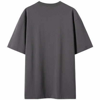 Lilbetter harfi logotipi bosma paxta amerikalik kundalik toza kiyimli dumaloq bo'yinli yarim yengli bo'shashgan juftlik qisqa yengli futbolka modelli erkaklar va ayollar