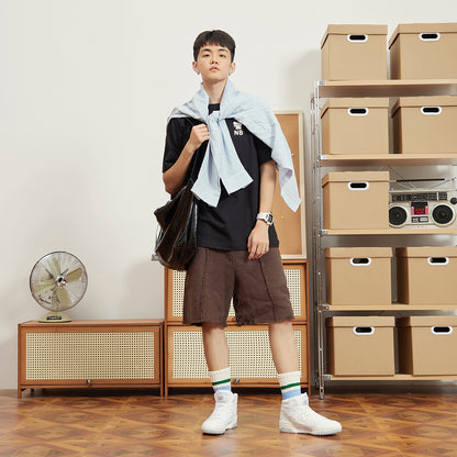 New Balance X &amp; Seiji hamkorlik brendi Sichqoncha Andy Illustration ekipaj bo'yinli qisqa yengli futbolka Erkaklar va ayollar qora