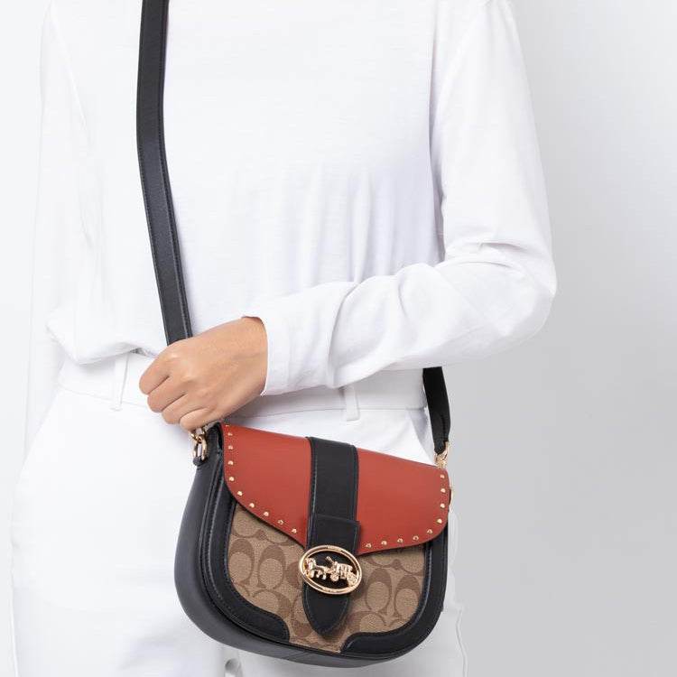 Сумка женская Coach Georgie 21 Carriage Colour Blocking Rivets - Boxette Shop
