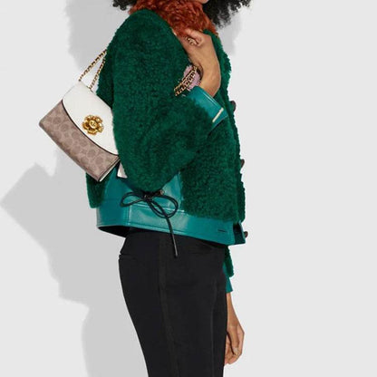 Сумка женская Coach Parker 18 Camellia Chain Coated Canvas - Boxette Shop