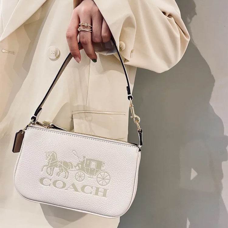 Сумка женская Coach Nolita 19 Classic Carriage Print Shoulderless - Boxette Shop