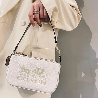 Сумка женская Coach Nolita 19 Classic Carriage Print Shoulderless - Boxette Shop