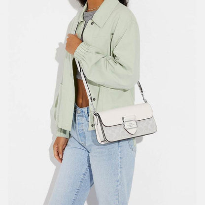 Сумка женская Coach Morgan 27 Logo Lock Flap Canvas - Boxette Shop