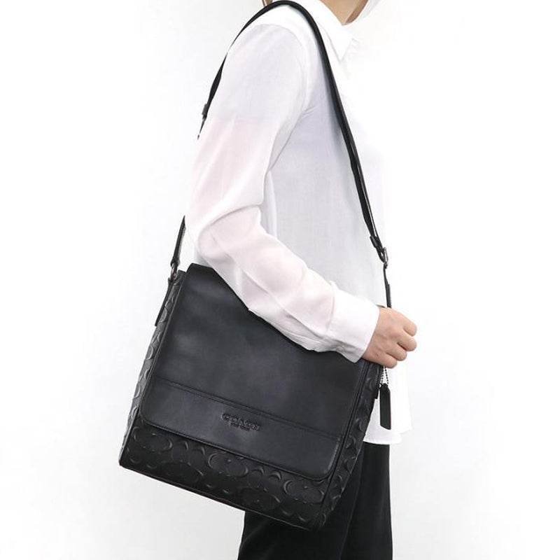 Сумка мужская Coach Houston 27 Embossed Leather Map S - Boxette Shop