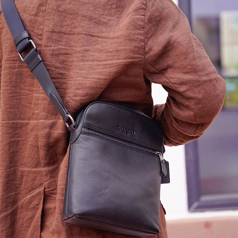 Сумка мужская Coach Houston 22 Pebbled Leather Flight - Boxette Shop