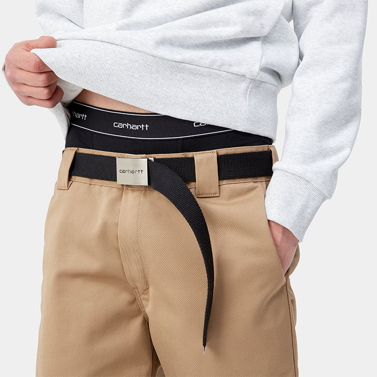 Carhartt wip ss22 paxta shlyapasi qora bel logotipi jakkardli bokschi erkaklar uchun 2 oʻramli qora