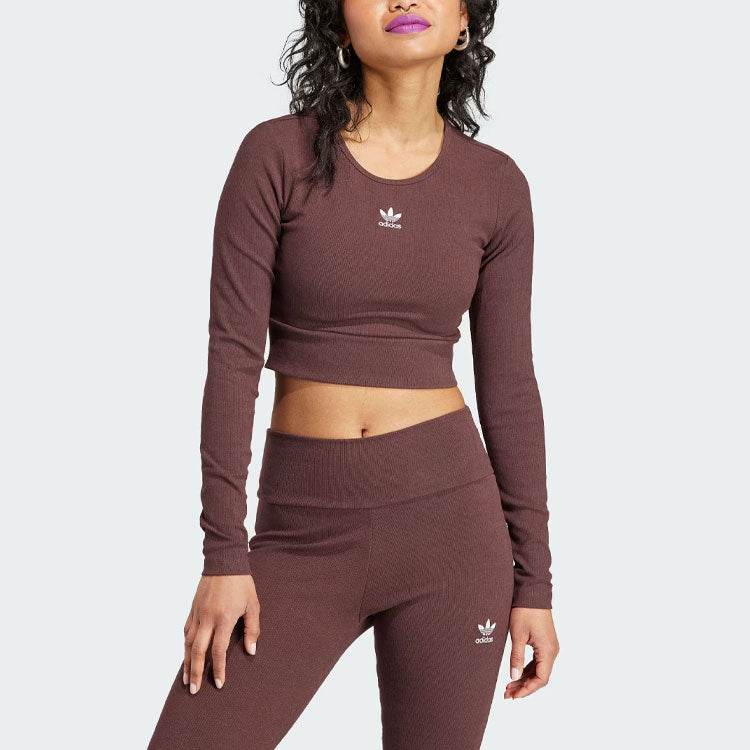 Спортивный лонгслив женский Adidas Originals clover essentials rib - Boxette Shop