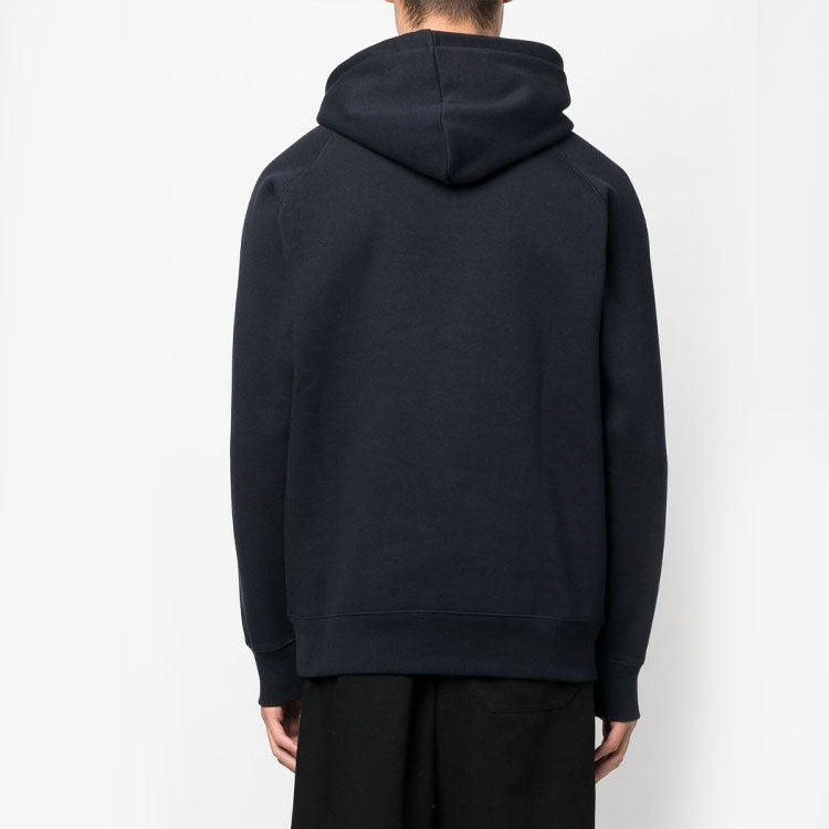 Carhartt wip logotipi kashta tikilgan uzun yengli erkaklar qora kozok