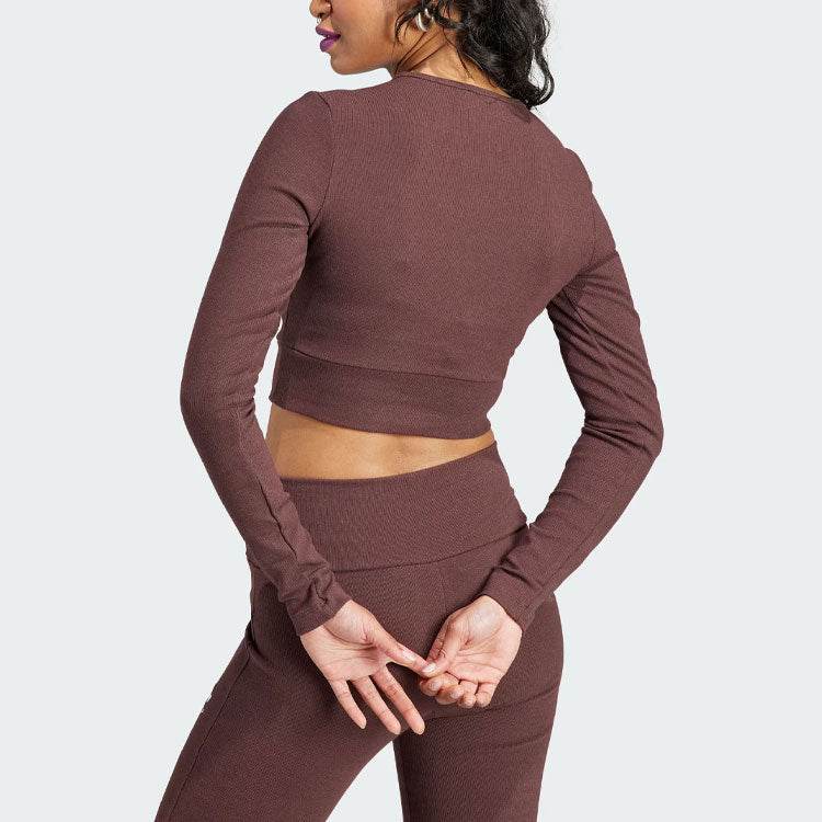 Спортивный лонгслив женский Adidas Originals clover essentials rib - Boxette Shop