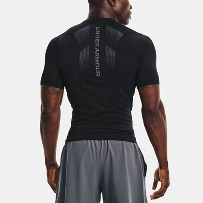 Under armour heatgear®vent casual training athletic short sleeve tights men's black