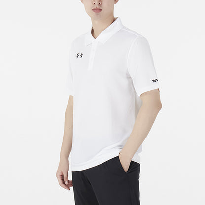 Under armour повседневная спортивная тренировка с отворотом дышащая рубашка-поло с коротким рукавом мужская белая