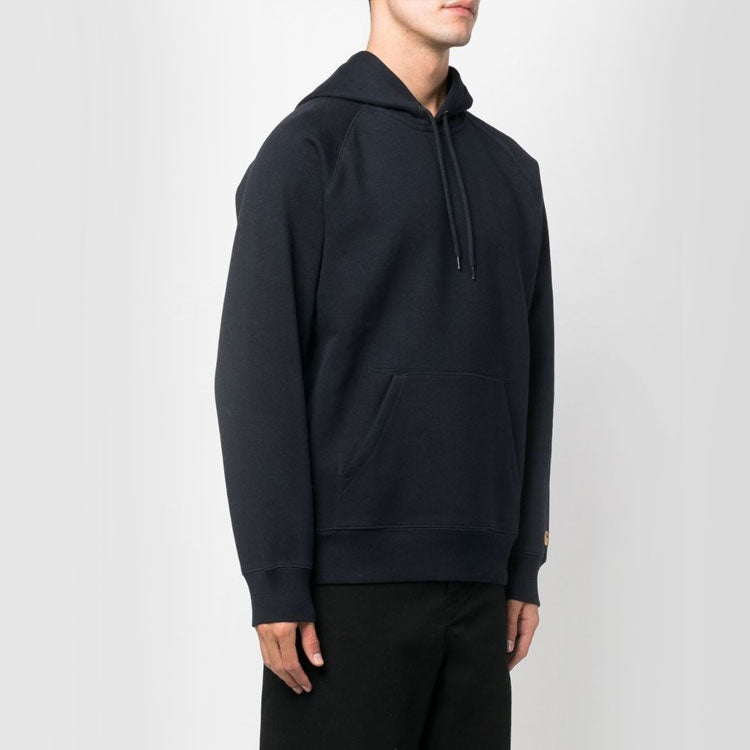 Carhartt wip logotipi kashta tikilgan uzun yengli erkaklar qora kozok