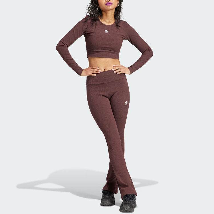 Спортивный лонгслив женский Adidas Originals clover essentials rib - Boxette Shop