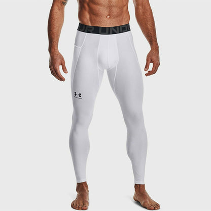 Under armour heatgear skinny solid slim fit inside fitness pants wraparound athletic pants men's white