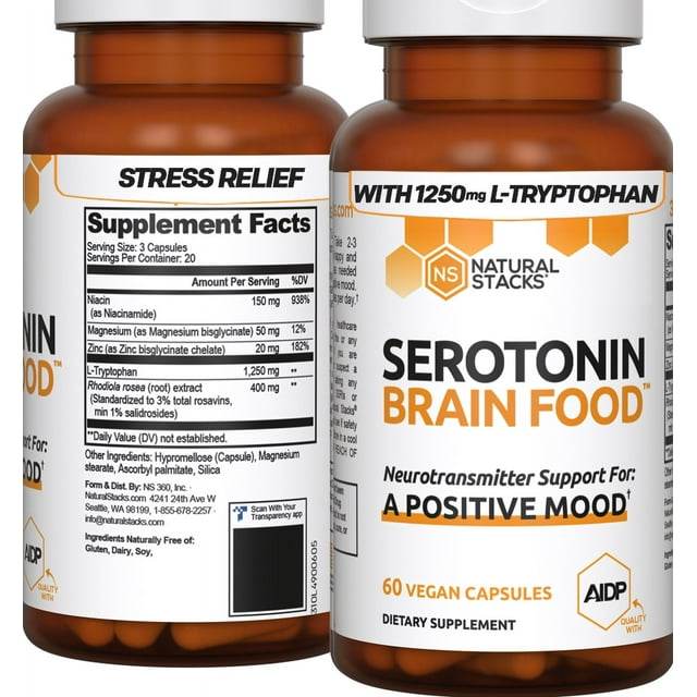 БАД Natural Stacks Serotonin Brain Food, 60 капсул - Boxette Shop