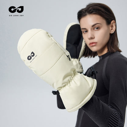 Golovejoy длинные и короткие пушистые тонкие тепла хранения блокировки температуры влаги мягкие дышащие лыжные перчатки водонепроницаемый палец перчатки