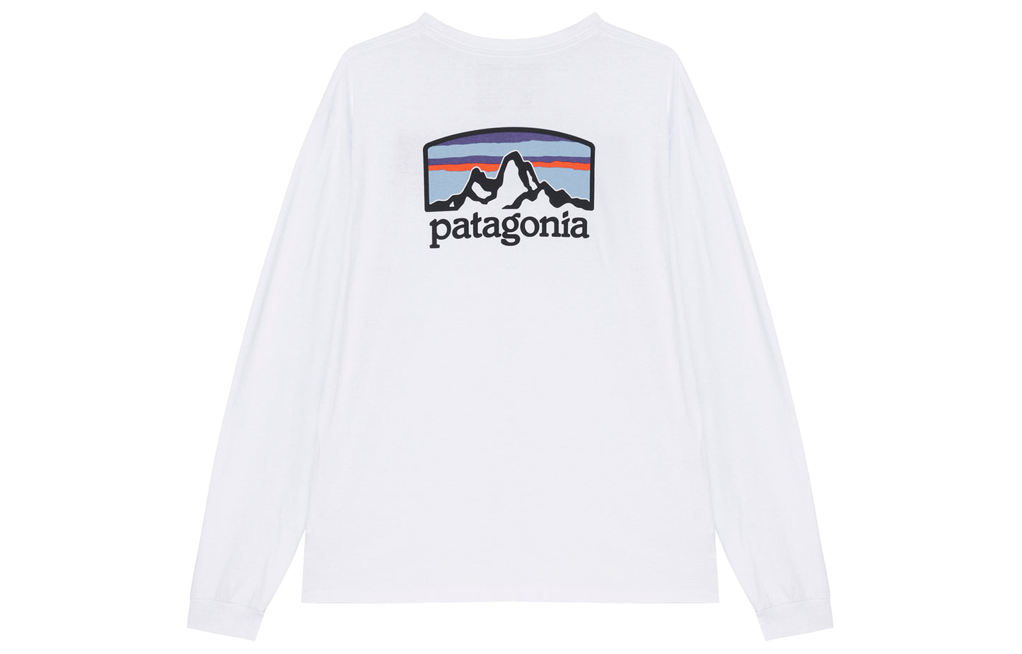Patagonia patagonia responsibili-tee qor bosilgan tog'li nafas oladigan dumaloq bo'yinli uzun yengli erkaklar futbolkasi